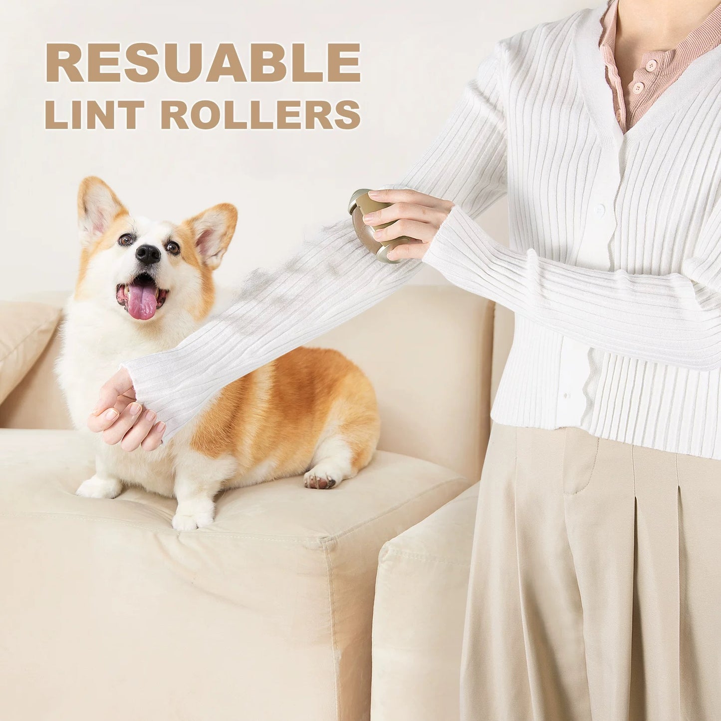 Portable Reusable Lint Roller Ball, Durable Washable Lint Rollers for Pet Hair Extra Sticky, Portable Lint Remover Ideal for Clothes, Bag, Travel Lint Roller Perfect for Dog & Cat Fuzz, Carpets (2pieces)