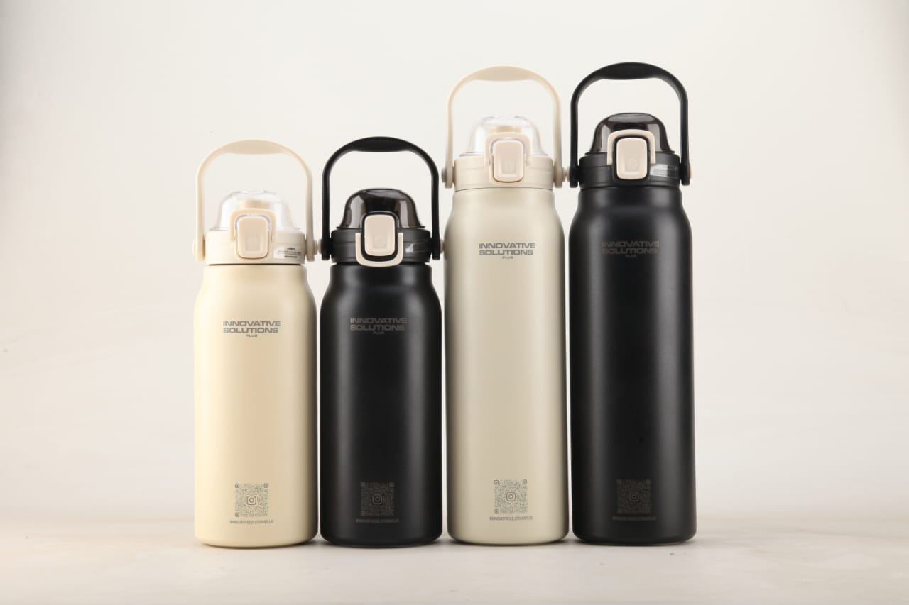 45oz insulated vacuum 316 stainless steel sip lid thermal water bottle with handle & straw