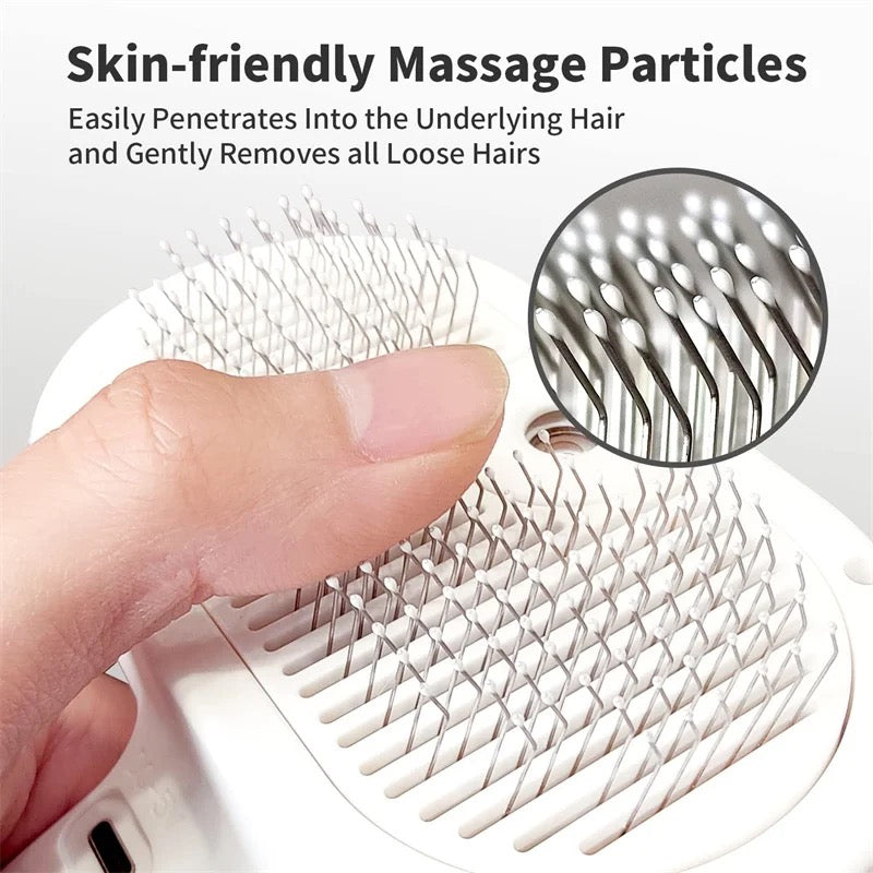 Steamy Cat Brush 3-In-1 Cat Steamy Brush, Rechargeable self-cleaning ,Pet Hair Removal Comb Removing Tangled and Loose Hair