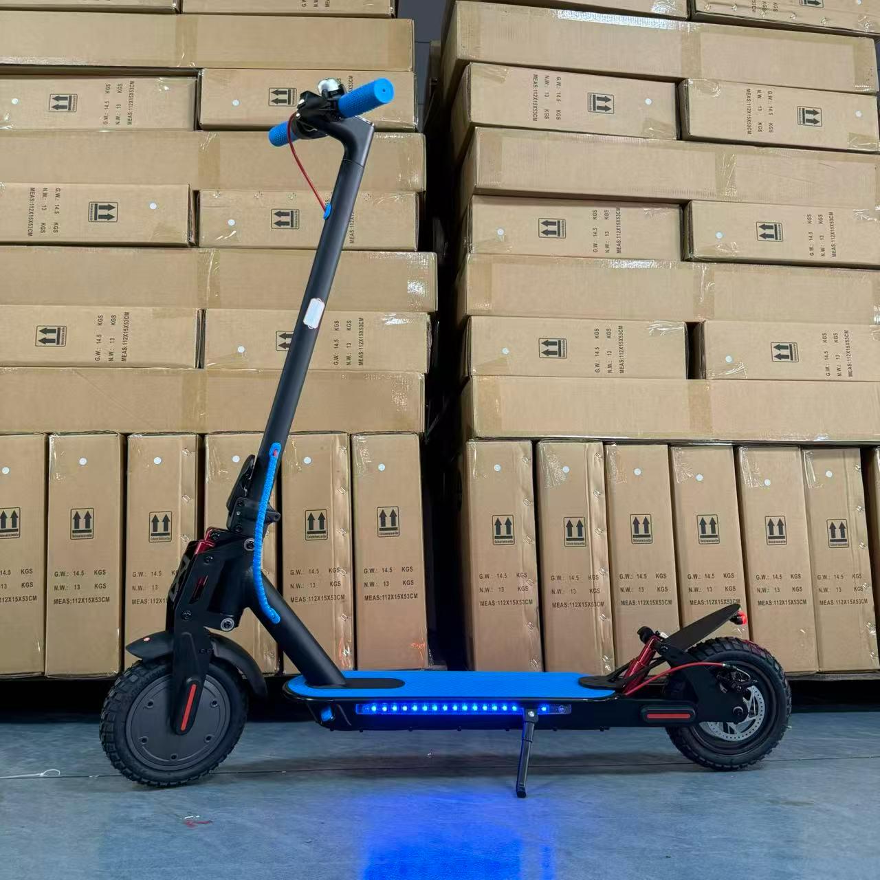 INNOVATIVE 9” inches EV Scooter Upgraded Dual Shock Absorber Brushless Electric Motor 350Watt Motor(18mph/30km/h) LED Display Preview Speed At Any Time, With Seat , Side Step LED Strip - Headlight & Tail Light Commuting Electric Scooter for Adults