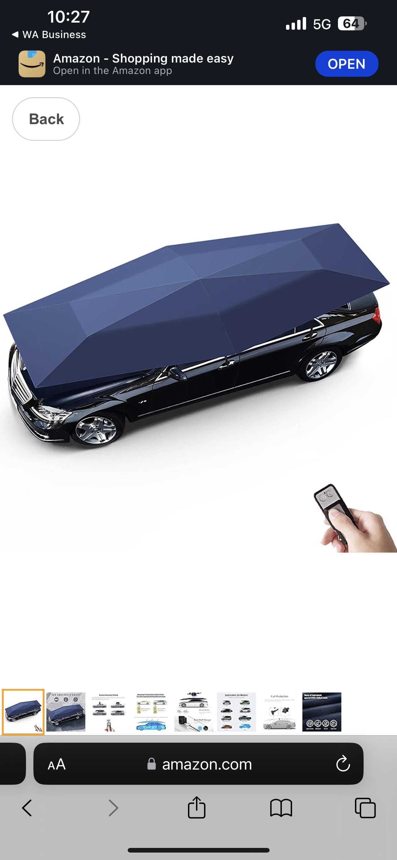 Fully Automatic Car Tent Removable Carport Folding Portable Car Protection Car Umbrella Sun Protection Car Awning Cover with Remote Control - Silver