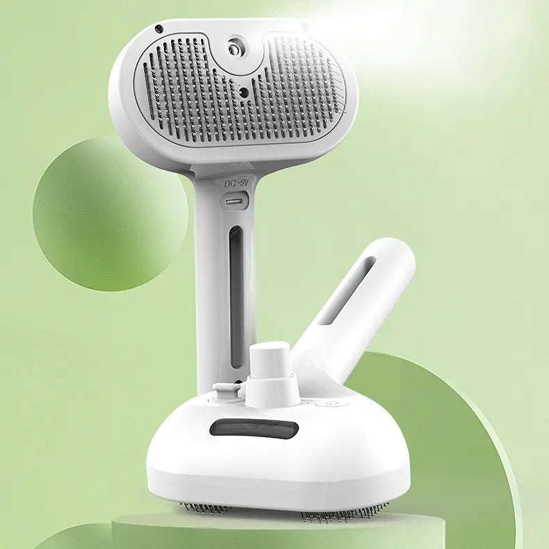 Steamy Cat Brush 3-In-1 Cat Steamy Brush, Rechargeable self-cleaning ,Pet Hair Removal Comb Removing Tangled and Loose Hair