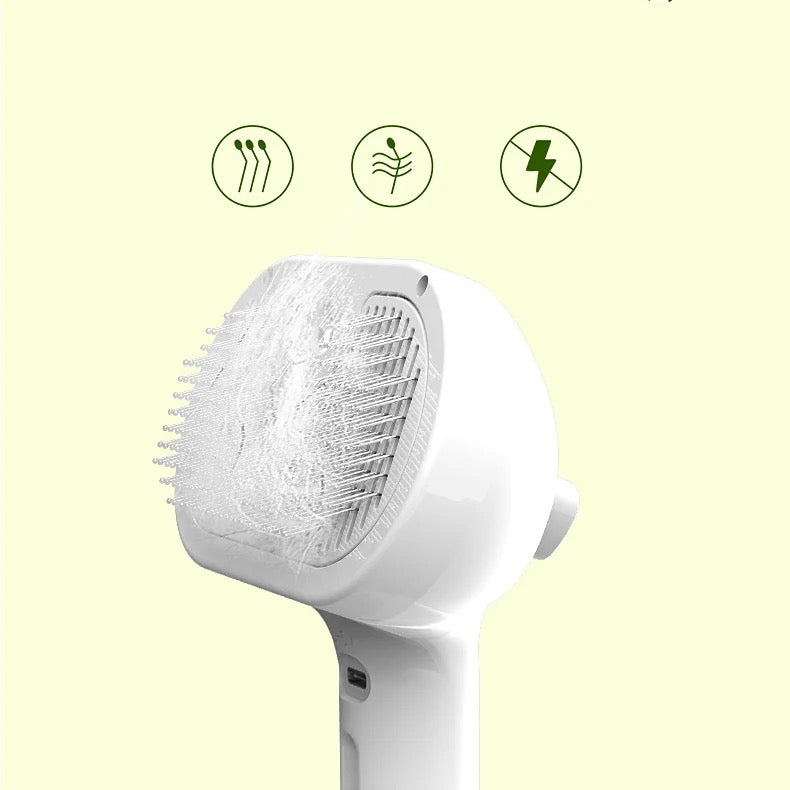 Steamy Cat Brush 3-In-1 Cat Steamy Brush, Rechargeable self-cleaning ,Pet Hair Removal Comb Removing Tangled and Loose Hair
