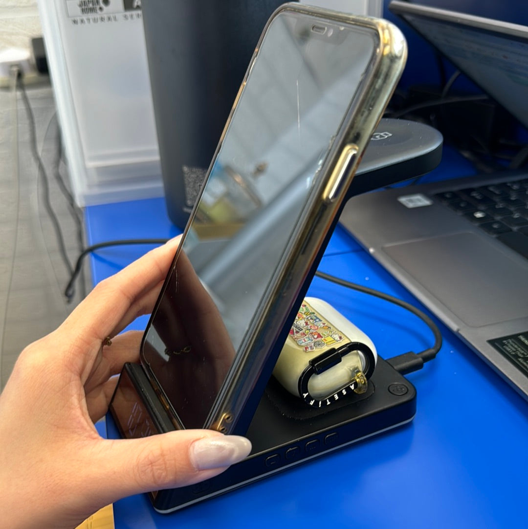 ISP 5 in 1 Wireless Charging Station for Apple - Charger Stand Dock for Apple Watch 8/7/SE/6/5/4/3/2, iPhone 15-12 Pro Max SE XS X, AirPods Pro/3/2. Compatible with Huawei, Samsung, Xiaomi