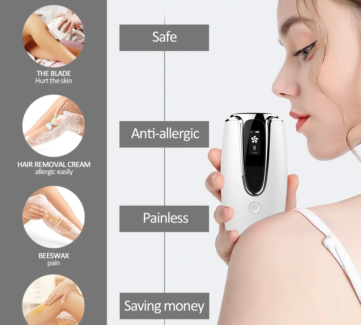 INNOVATIVE Long-lasting Laser Hair Removal Device for Women & Men, Skin i·Expert, at Home Hair Removal, , 2in1 IPL Laser Hair Removal & Skin Rejuvenation Handset with Goggles & Shaving stick for Clinical Results in 10 Weeks