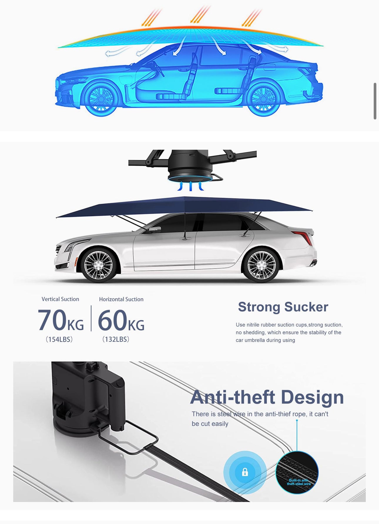 Fully Automatic Car Tent Removable Carport Folding Portable Car Protection Car Umbrella Sun Protection Car Awning Cover with Remote Control - Silver
