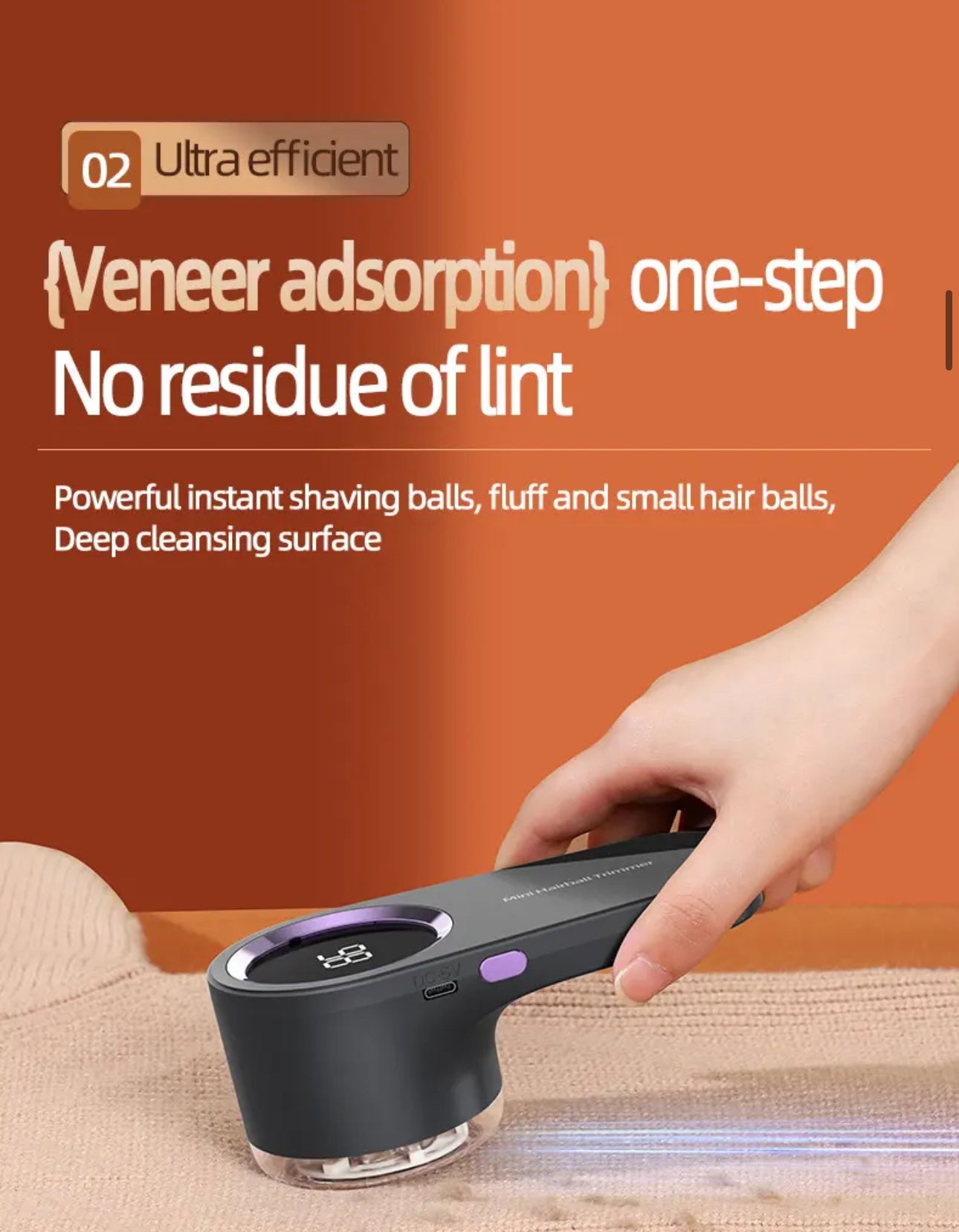 INNOVATIVE Fabric Shaver and Lint Remover Rechargeable Portable Fabric Shaver, Pillow, Sweaters, Furniture with 2 Extra Replacement 6 leaf Blades