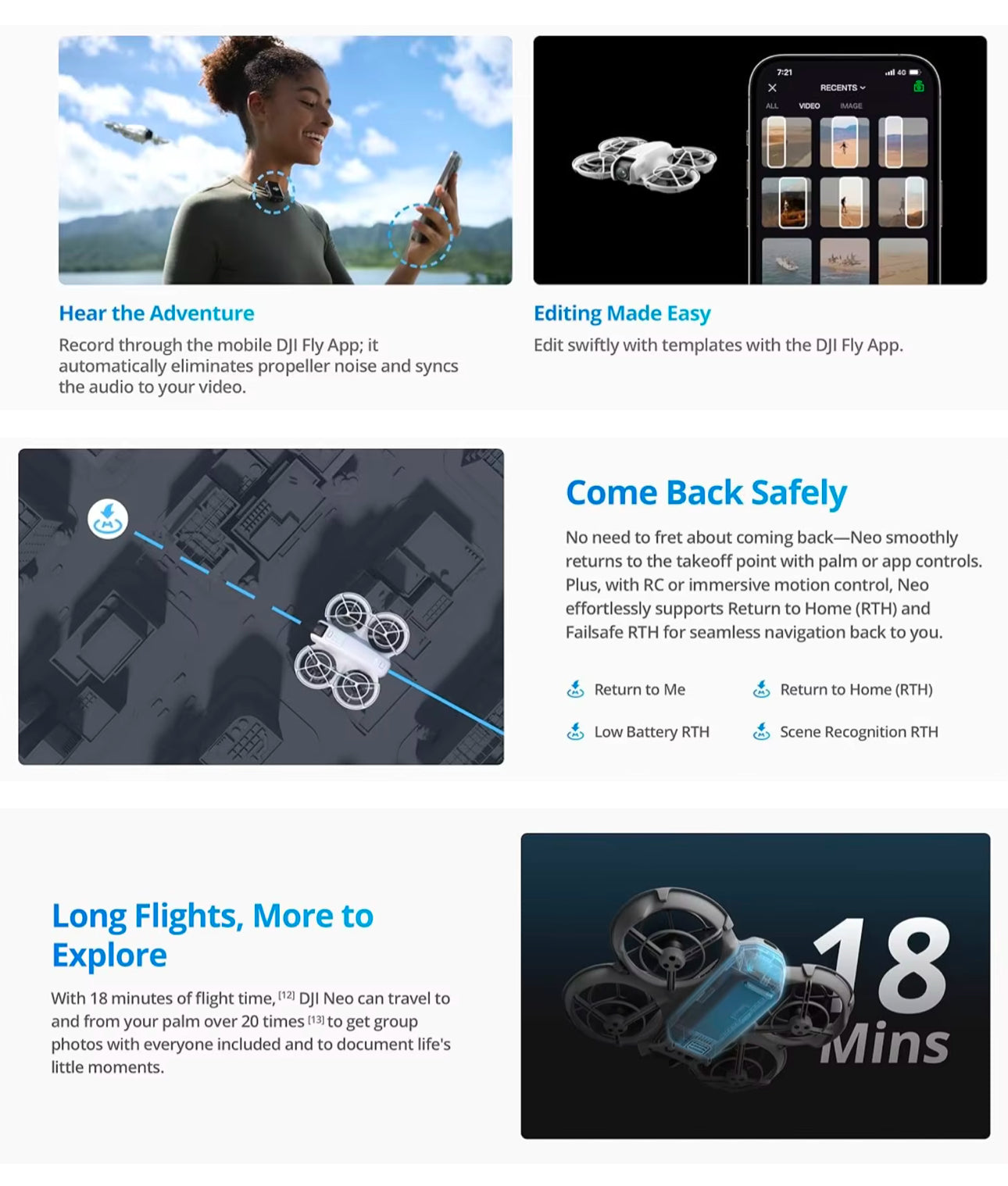 DJI Neo Two-Battery Combo, Mini Drone with 4K UHD Camera for Adults, 135g Follow Me Drone with Palm Takeoff, AI Subject Tracking, QuickShots, Stabilized Video, Propeller Guard