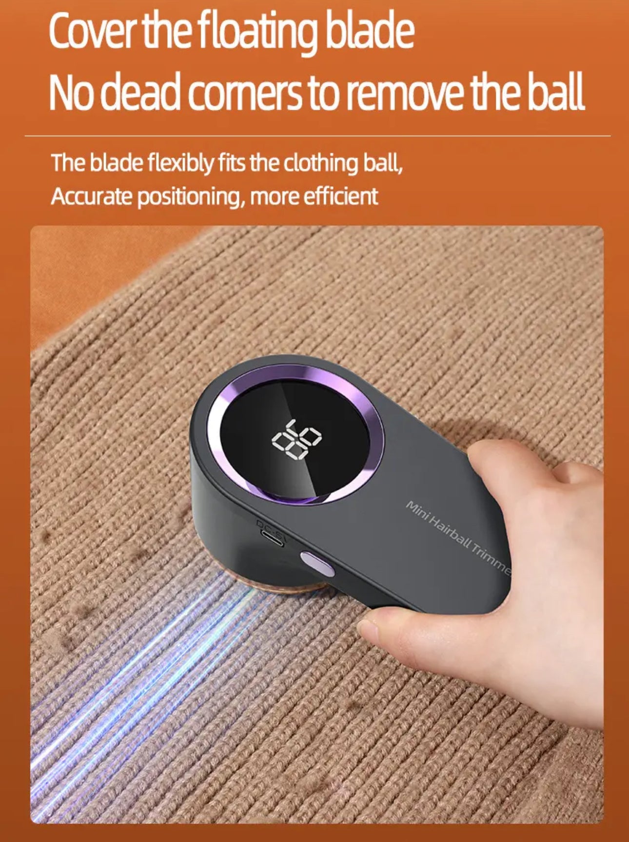 INNOVATIVE Fabric Shaver and Lint Remover Rechargeable Portable Fabric Shaver, Pillow, Sweaters, Furniture with 2 Extra Replacement 6 leaf Blades
