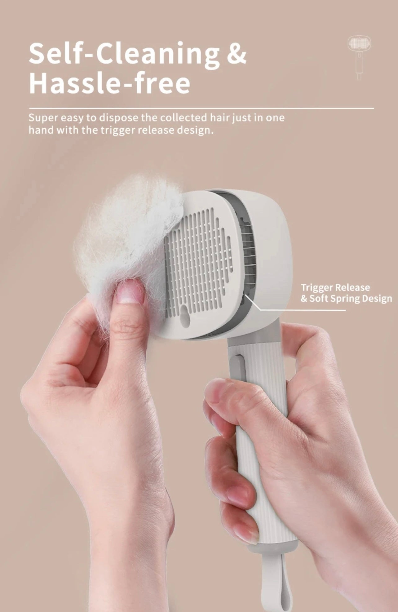 4-In-1 Cat & Dog ionic grooming, Rechargeable self-cleaning brush , massager , red light pointer & ring worm detector