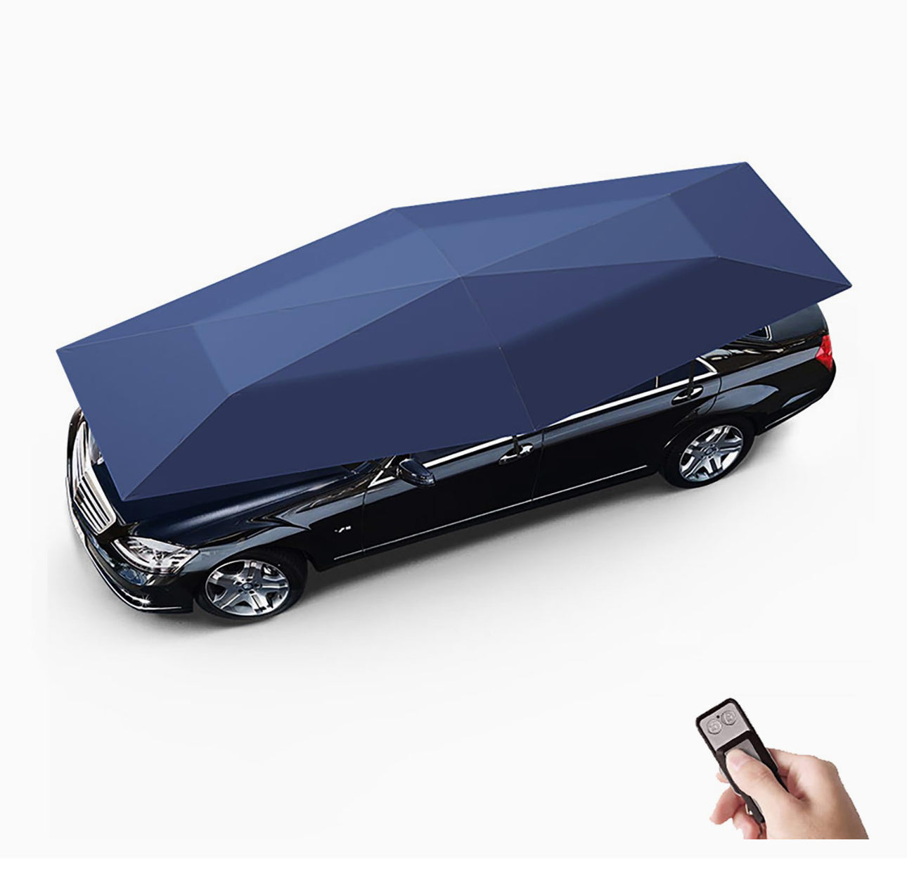 Fully Automatic Car Tent Removable Carport Folding Portable Car Protection Car Umbrella Sun Protection Car Awning Cover with Remote Control - Silver