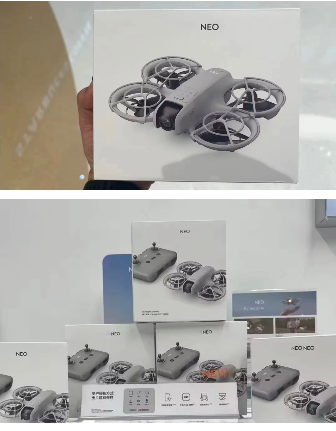 DJI Neo Two-Battery Combo, Mini Drone with 4K UHD Camera for Adults, 135g Follow Me Drone with Palm Takeoff, AI Subject Tracking, QuickShots, Stabilized Video, Propeller Guard