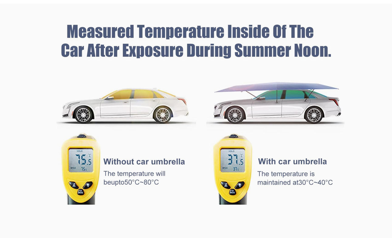 Fully Automatic Car Tent Removable Carport Folding Portable Car Protection Car Umbrella Sun Protection Car Awning Cover with Remote Control - Silver