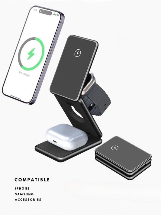 3-in-1 portable foldable MagSafe magnetic dock and station