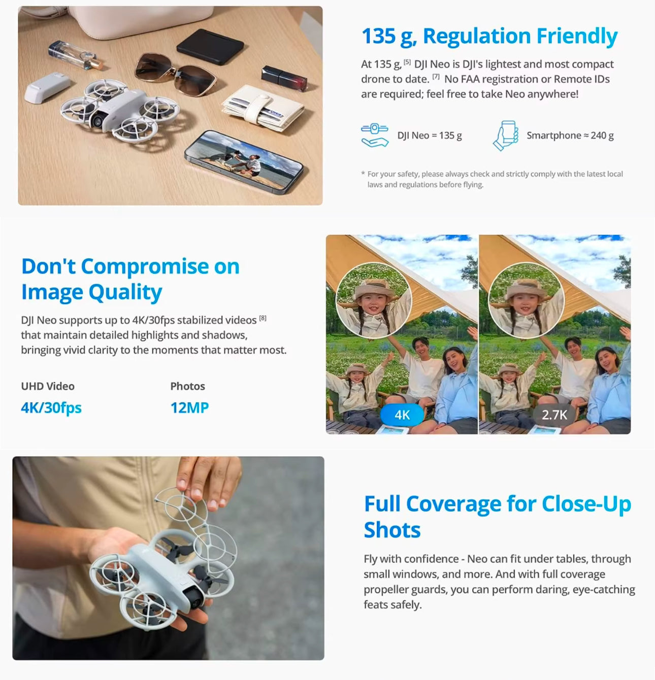 DJI Neo Two-Battery Combo, Mini Drone with 4K UHD Camera for Adults, 135g Follow Me Drone with Palm Takeoff, AI Subject Tracking, QuickShots, Stabilized Video, Propeller Guard