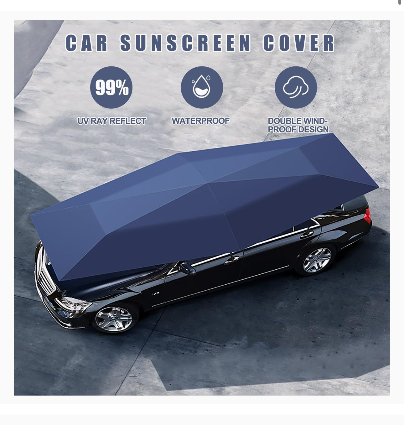 Fully Automatic Car Tent Removable Carport Folding Portable Car Protection Car Umbrella Sun Protection Car Awning Cover with Remote Control - Silver