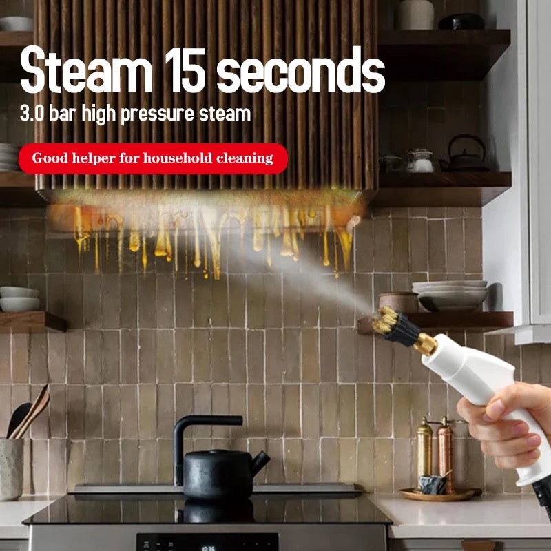 Handheld Steam Cleaner, 1000ml Water Tank, 2500Watt , 15S Heat-up Time, Multipurpose Steamer for Home Use, Pressurized Steamer for Cleaning Floor, Bed Bugs Couch Furniture Kitchen Bathroom Grout and Tile , Upholstery, Grout and Car