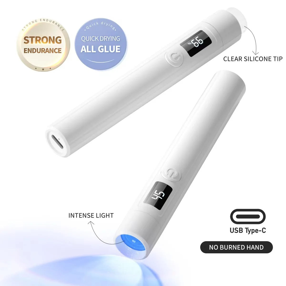 ISP 3-in-1 Handheld UV Light, Silicone head & Nail Lamp Support Stand for Nails Mini Nail Dryer LED Light with Magnetic Stand, LCD Screen - Cordless Rechargeable USB Gel Curing X Lamp Fast Curing for Home DIY Manicure (180mah)