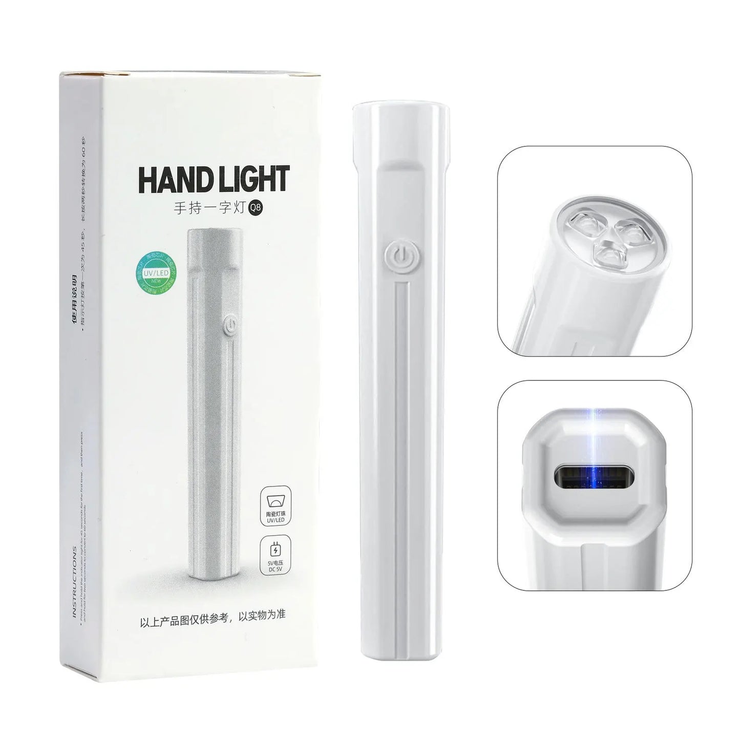 ISP 3-in-1 Handheld UV Light, Silicone head & Nail Lamp Support Stand for Nails Mini Nail Dryer LED Light with Magnetic Stand, LCD Screen - Cordless Rechargeable USB Gel Curing X Lamp Fast Curing for Home DIY Manicure (180mah)