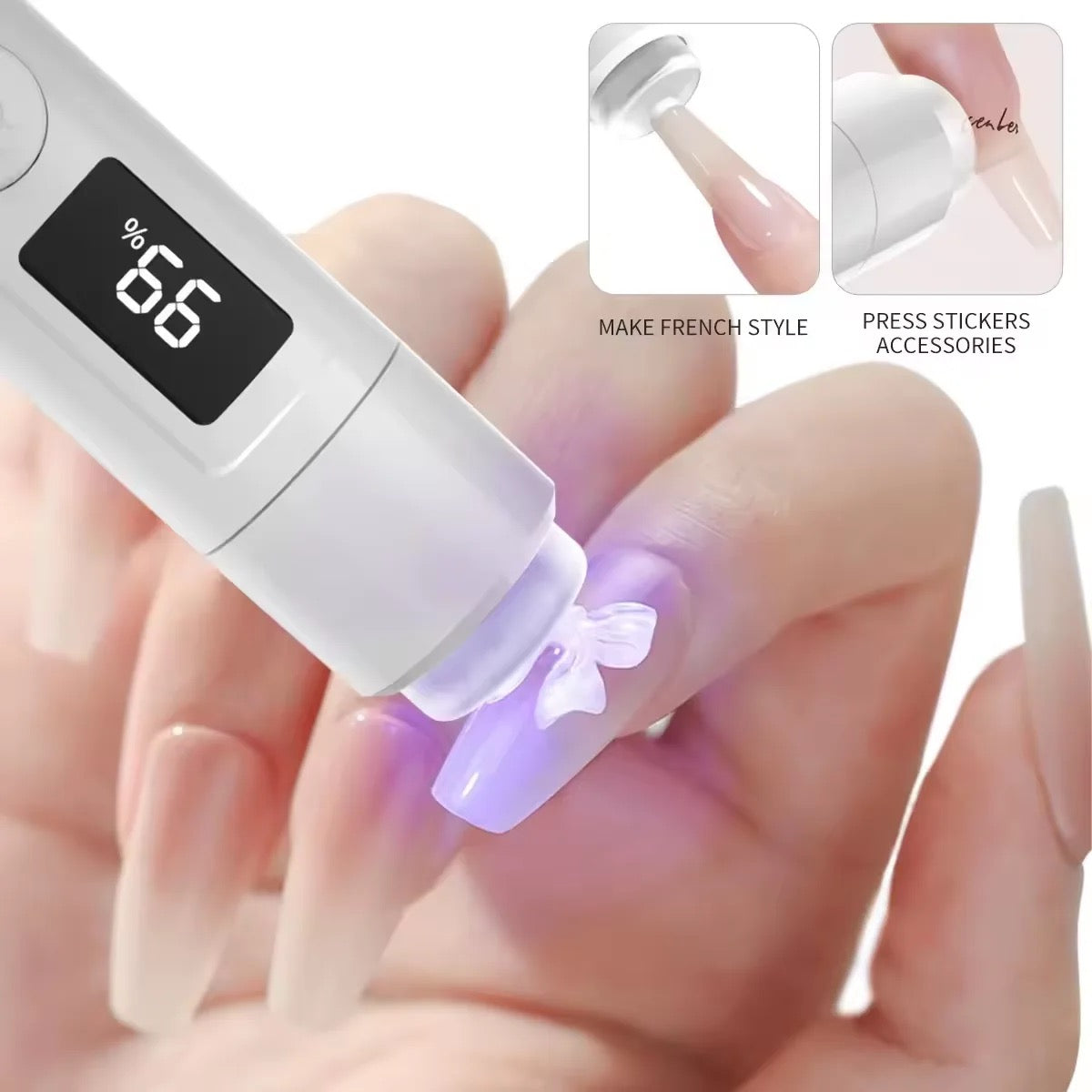 ISP 3-in-1 Handheld UV Light, Silicone head & Nail Lamp Support Stand for Nails Mini Nail Dryer LED Light with Magnetic Stand, LCD Screen - Cordless Rechargeable USB Gel Curing X Lamp Fast Curing for Home DIY Manicure (180mah)