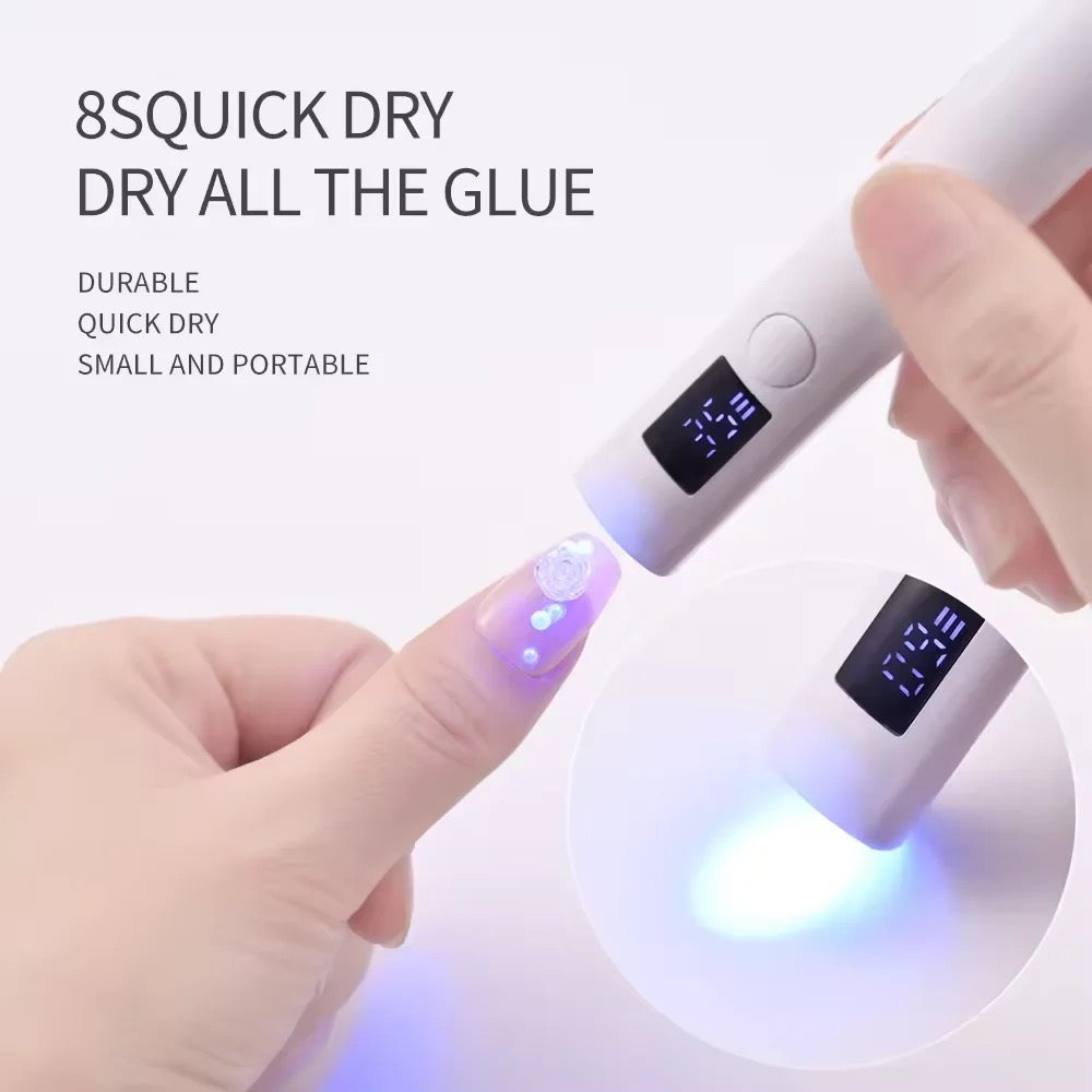 ISP 3-in-1 Handheld UV Light, Silicone head & Nail Lamp Support Stand for Nails Mini Nail Dryer LED Light with Magnetic Stand, LCD Screen - Cordless Rechargeable USB Gel Curing X Lamp Fast Curing for Home DIY Manicure (180mah)