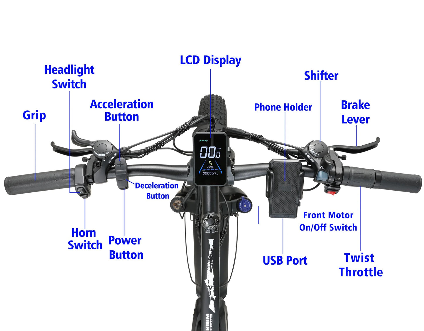 INNOVATIVE 26” X 4” Fat Tire Electric Bike for Adults, 48v 20Ah Lithium Battery , 1000 Watt Brushless Motor 50km/h , 7 Speed Electric Bicycle, Lockable Suspension ( Black)