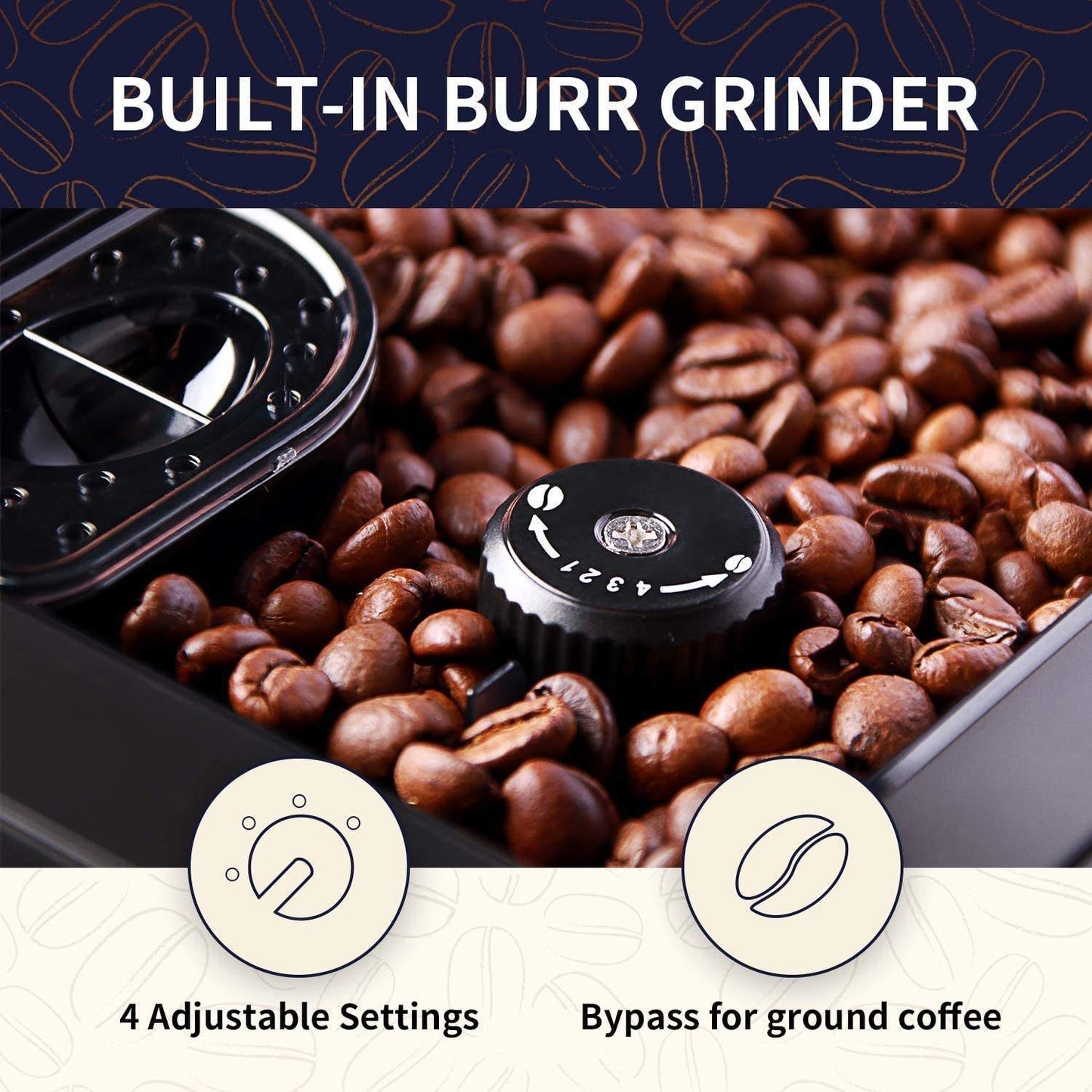 Red Dot Award Winning Super Automatic Espresso Machine - 19 Coffee Recipes, Durable, Grinder, Milk Frother, 7" Touchscreen - 1 year warranty. - 1350Watt