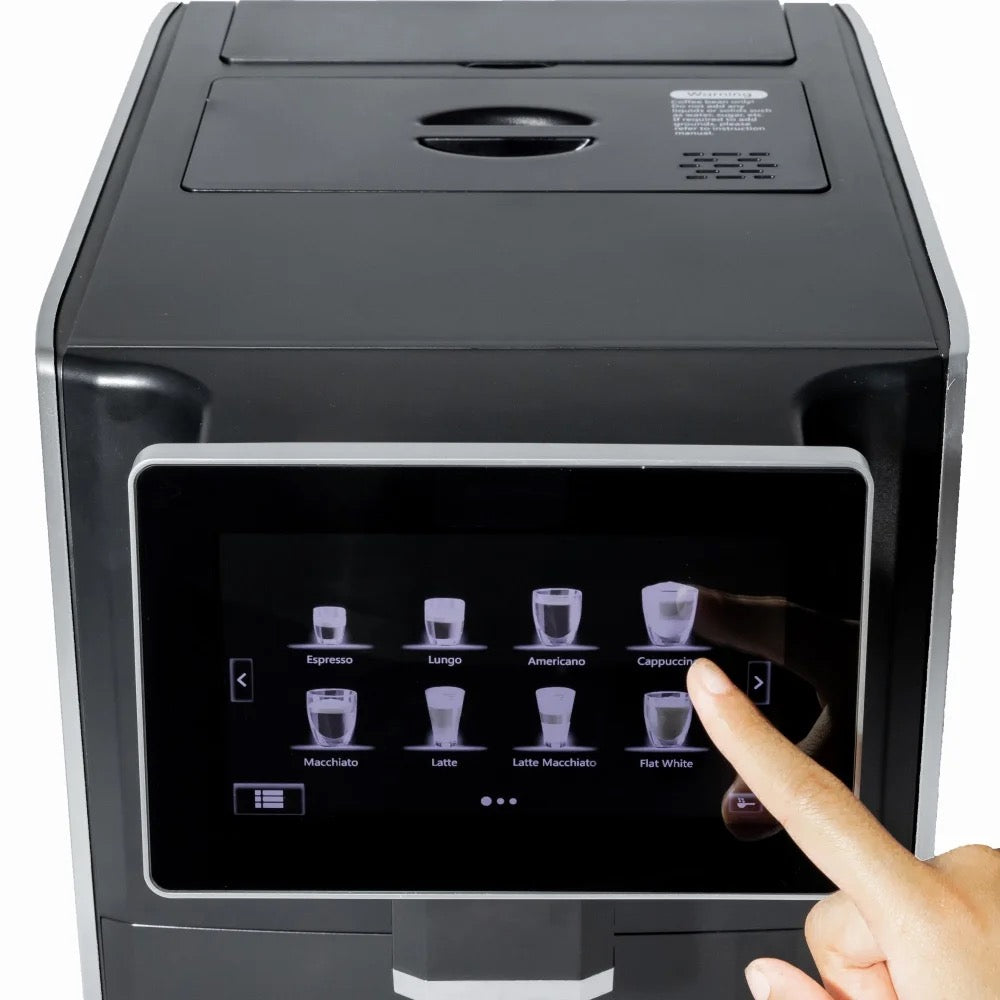 Red Dot Award Winning Super Automatic Espresso Machine - 19 Coffee Recipes, Durable, Grinder, Milk Frother, 7" Touchscreen - 1 year warranty. - 1350Watt