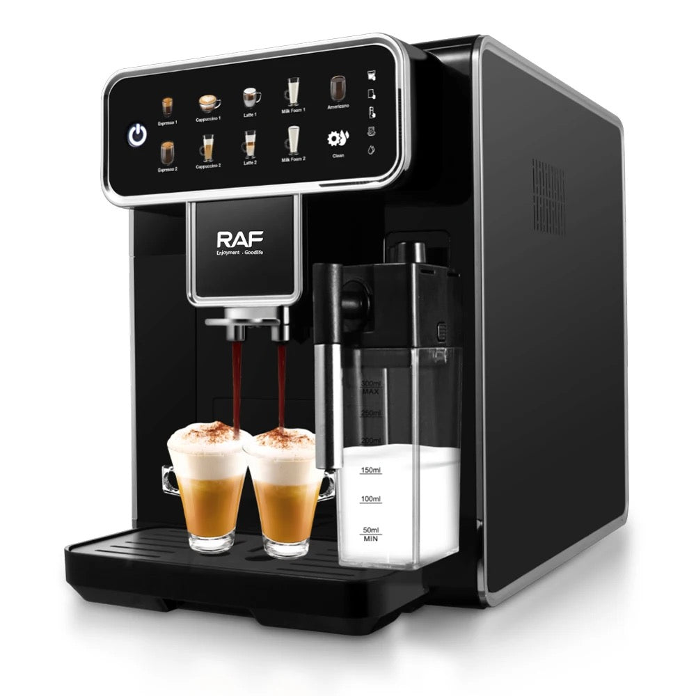 ISP Series Fully Automatic Espresso Machine - LatteGo Milk System, 9 Coffee Varieties, Intuitive Touch Display, SilentBrew, with Grinder 100% Ceramic Grinder, Self cleaning- Glossy Black - 1300watt