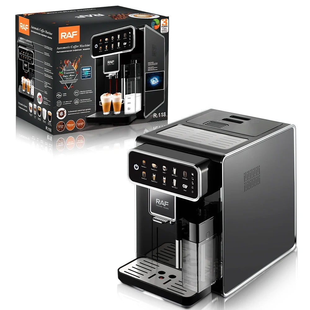 ISP Series Fully Automatic Espresso Machine - LatteGo Milk System, 9 Coffee Varieties, Intuitive Touch Display, SilentBrew, with Grinder 100% Ceramic Grinder, Self cleaning- Glossy Black - 1300watt