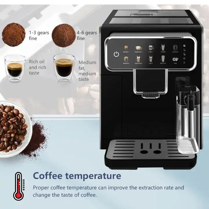 ISP Series Fully Automatic Espresso Machine - LatteGo Milk System, 9 Coffee Varieties, Intuitive Touch Display, SilentBrew, with Grinder 100% Ceramic Grinder, Self cleaning- Glossy Black - 1300watt