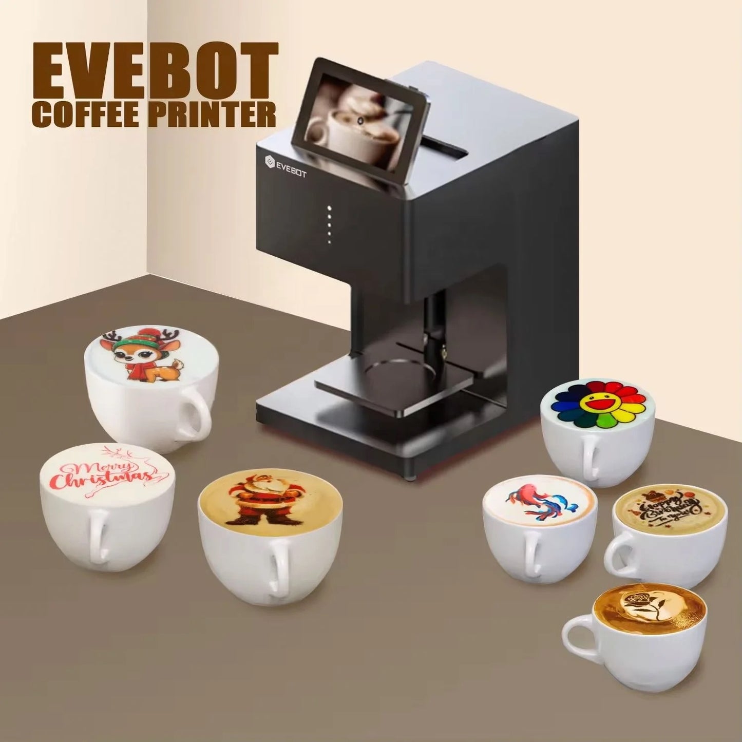 Beverage Surface Image Printing Machine Colorful Coffee Printer & Food Printer
Picture, Selfie, Text Printer Every machine comes with one edible ink cartridge)
