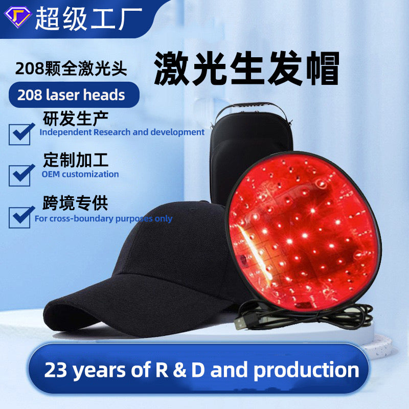 ISP Mobile Laser Therapy Cap for Hair Regrowth, with 208 Red Light Lasers and 650mm wave length for Laser Hair Growth,Red Light Hair Growth Hat