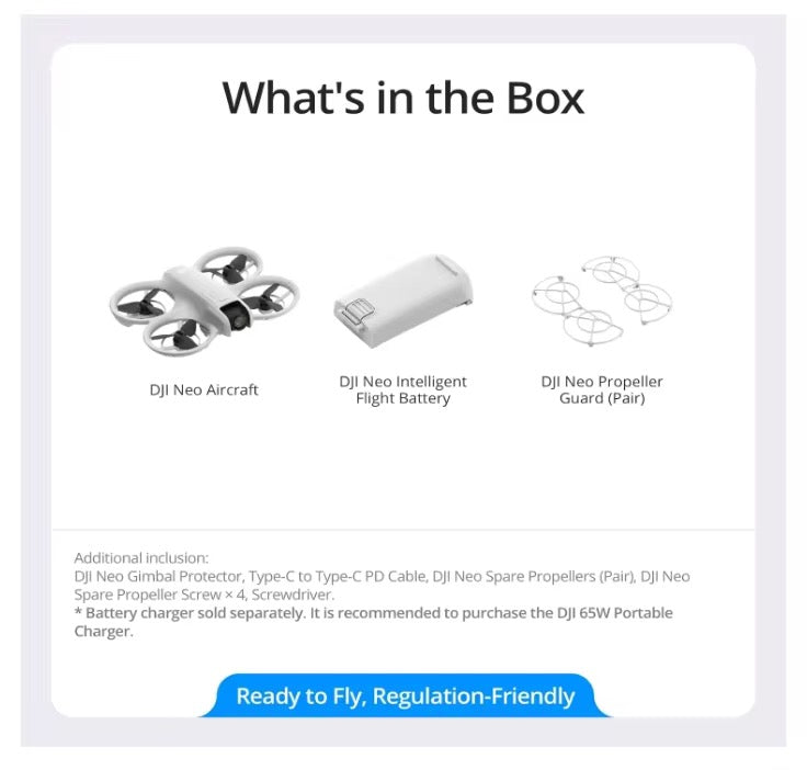 DJI Neo Two-Battery Combo, Mini Drone with 4K UHD Camera for Adults, 135g Follow Me Drone with Palm Takeoff, AI Subject Tracking, QuickShots, Stabilized Video, Propeller Guard