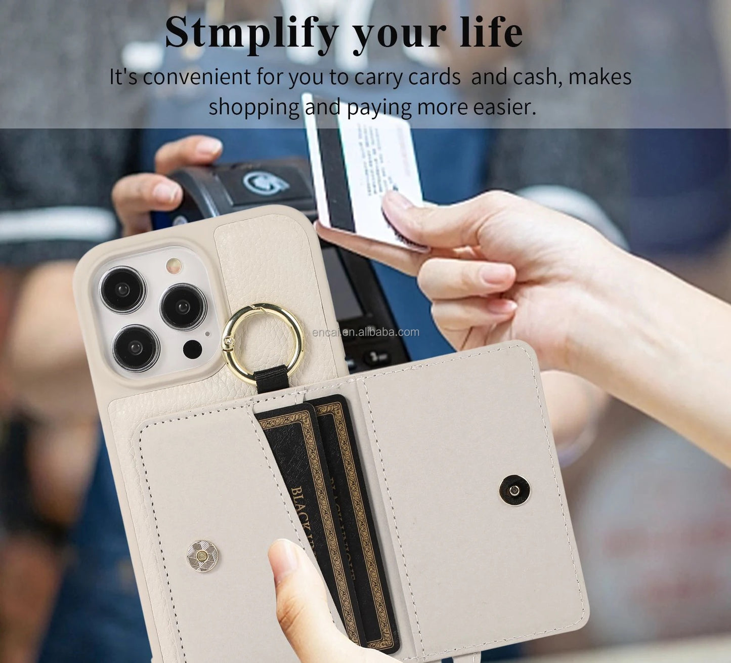 ISP Pu Leather Crossbody Phone Case  with Card Slot , Magnetic Holder Flip Purse (6.7 inch)