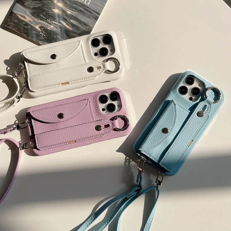 ISP Pu Leather Crossbody Phone Case  with Card Slot , Magnetic Holder Flip Purse (6.7 inch)