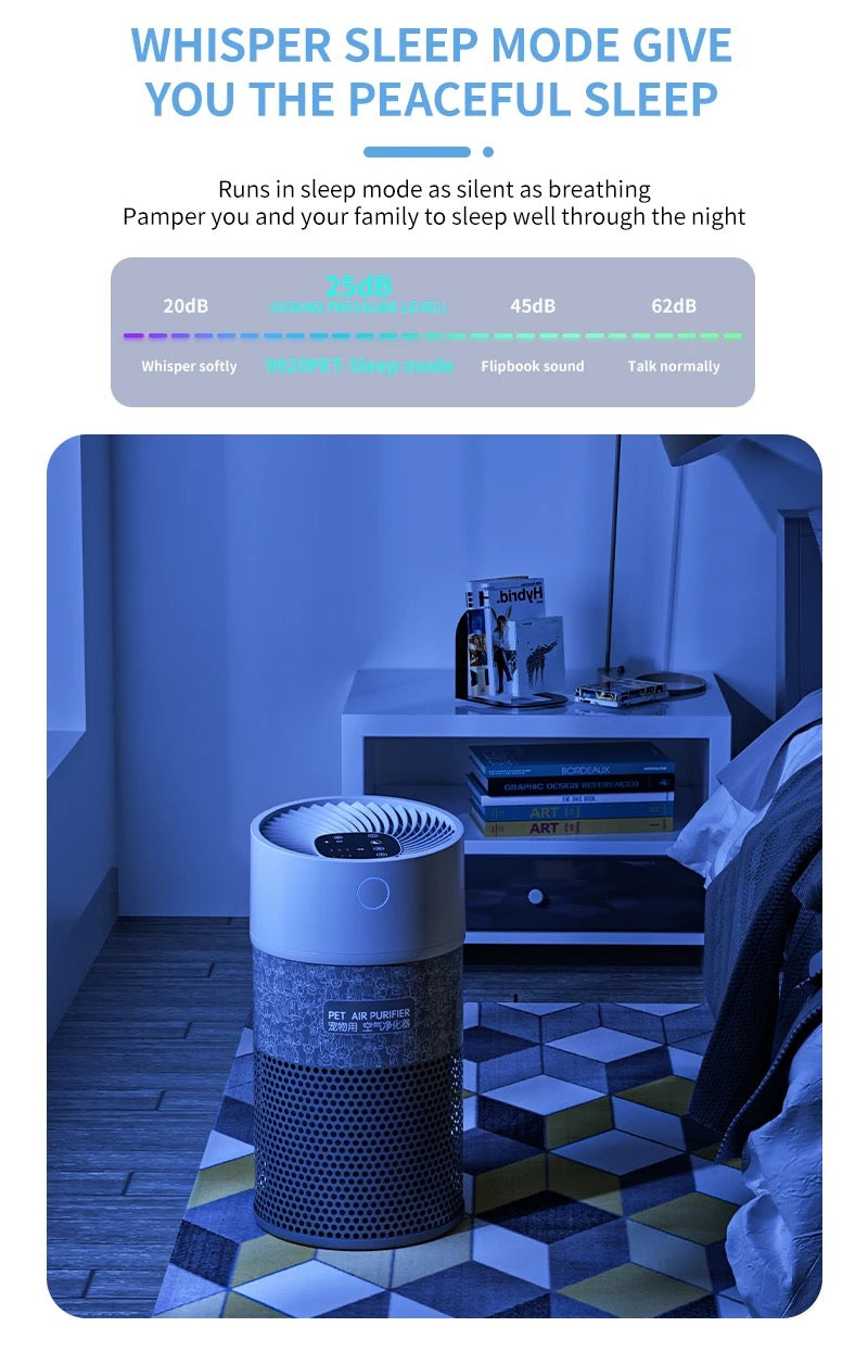 ISP 3-in-1 Air Purifier for Allegries, Home , Room & Office , 200 sqft², H13 True HEPA Air Filter Cleaner, Odor Eliminator, Remove Smoke Dust Pollen Pet Dander, Night Light