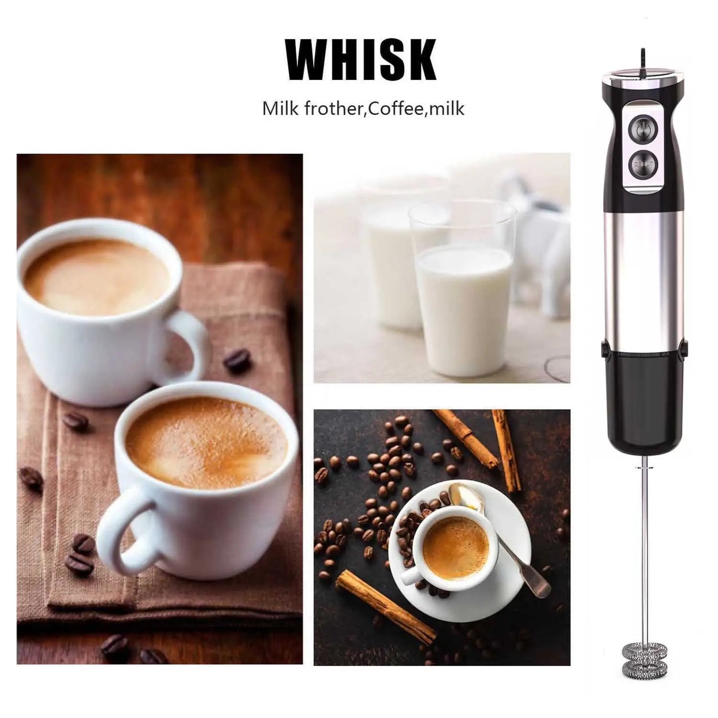 ISP 6-IN-1 Hand Blender, Immersion Smart Stick, Variable Speeds,Titanium Plated Blade, 1000W Mixing Beaker BPA-Free