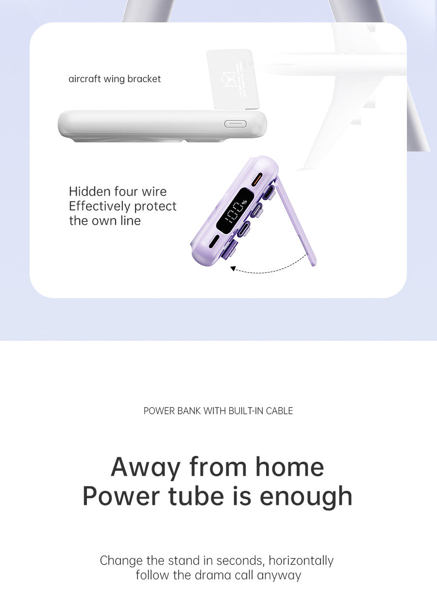 ISP X1 10000mah Portable powerbank with PD fast charging with built in wires-with foldable stand magnetic wireless charger mini wireless power bank type c charging
