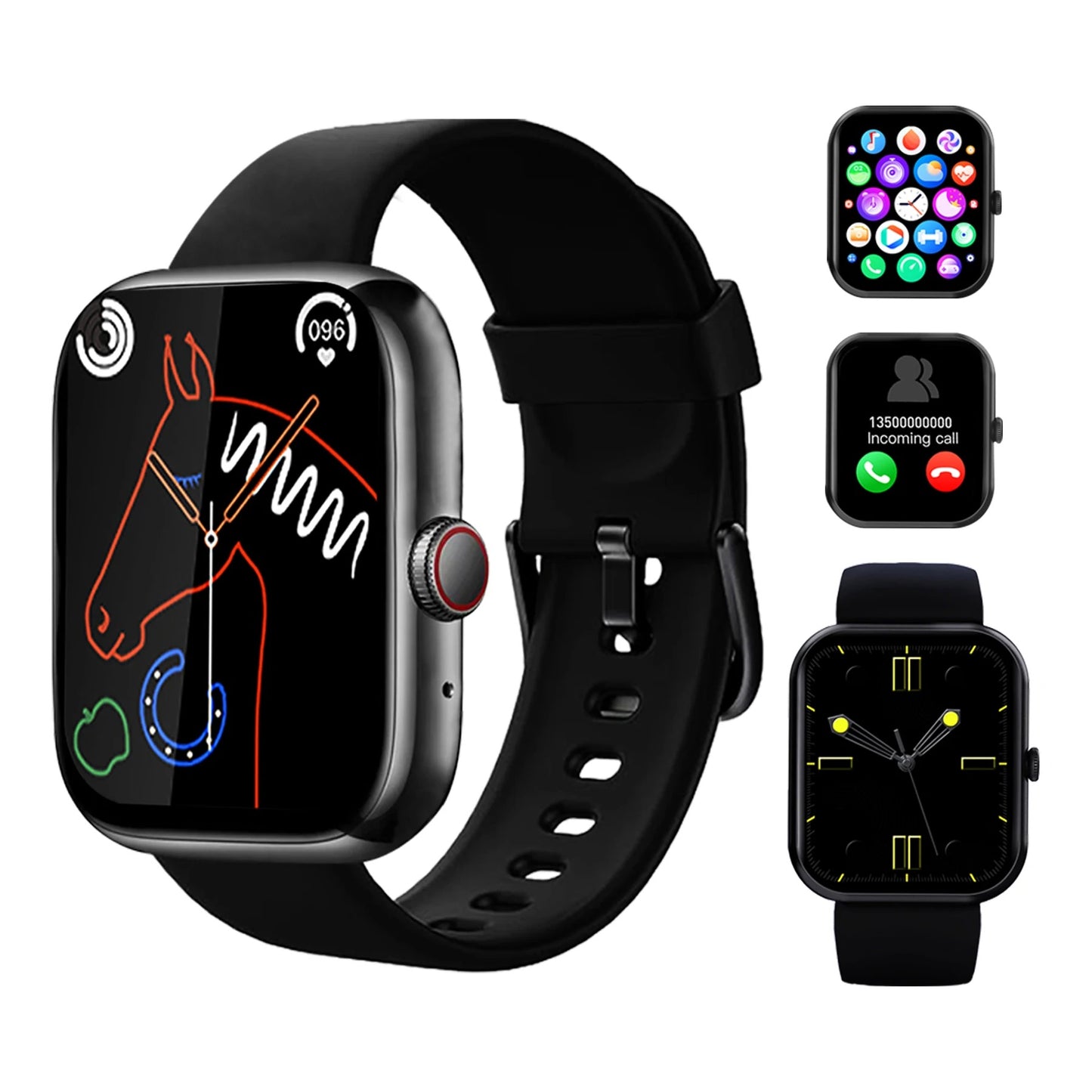 2024 ISP Smart Watch 50mm,          1.85” inchTouch Screen Aluminium Smartwatch for Android and IOS phones Fitness tracker with Heart Rate , Blood Oxygen / Sleep Monitoring, GPS, Bluetooth , NFC IP68 Waterproof watch for men and women