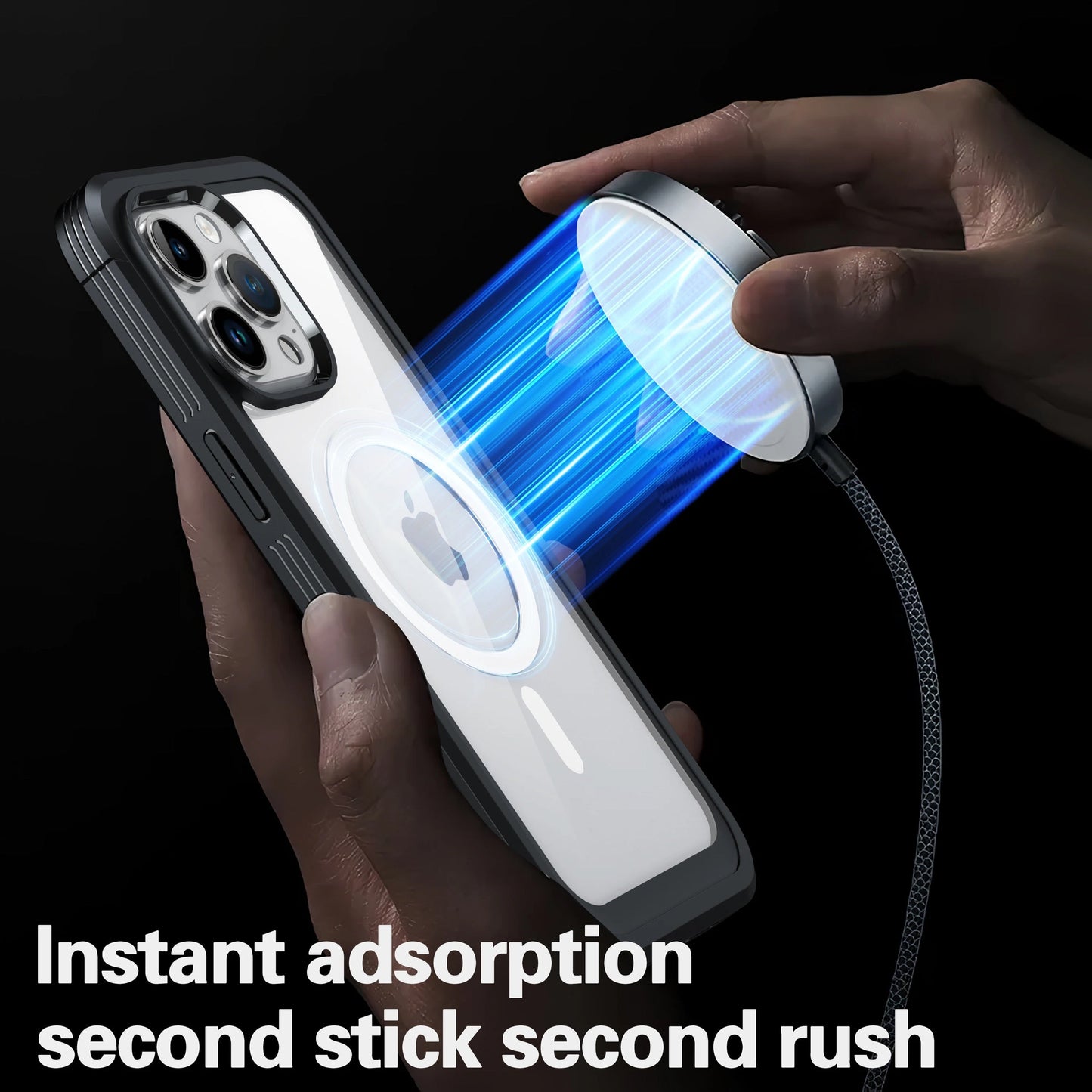 ISP iPhone 15-16 Pro Max Case, Compatible with MagSafe, Shockproof Phone Case Military-Grade Protection, Yellowing Resistant, Magnetic Classic Hybrid Case (HaloLock)