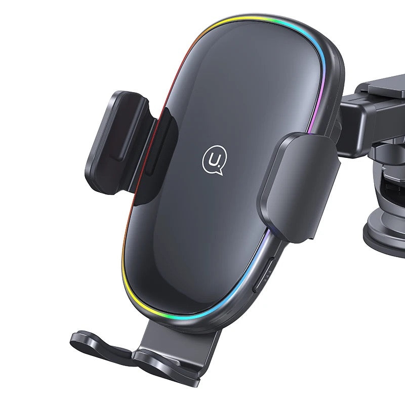 ISP 2024 LED Wireless Car Charger, 15W Qi Fast Aut Clamping Car Charger Phone Mount Windshield Vent Phone Holder for iPhone 15 14 13 12 Mini Pi 11 Xs, Samsung Galaxy S22+ S21 S10+ Note 2