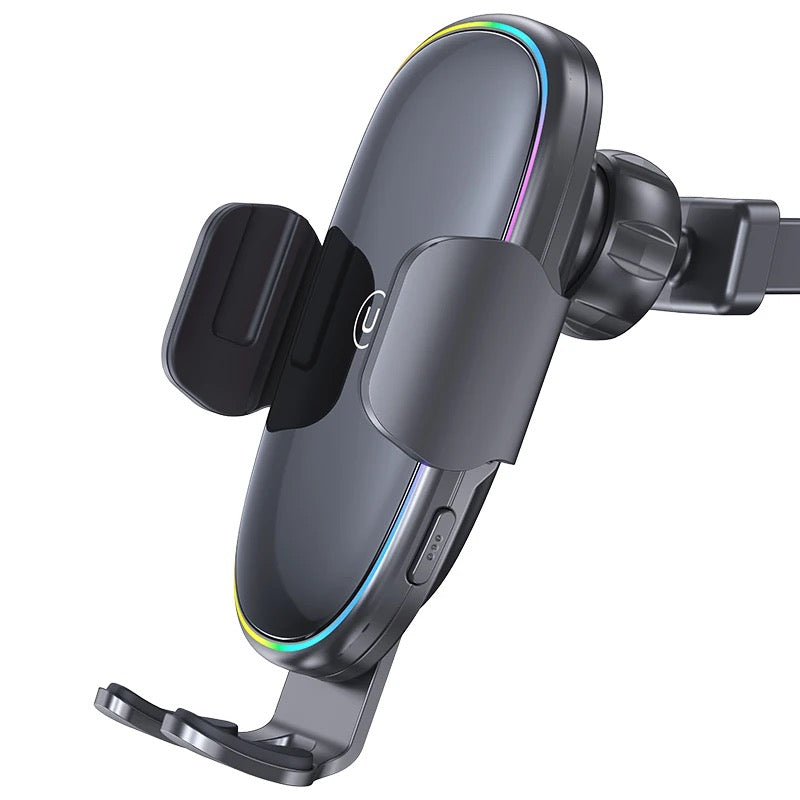 ISP 2024 LED Wireless Car Charger, 15W Qi Fast Aut Clamping Car Charger Phone Mount Windshield Vent Phone Holder for iPhone 15 14 13 12 Mini Pi 11 Xs, Samsung Galaxy S22+ S21 S10+ Note 2