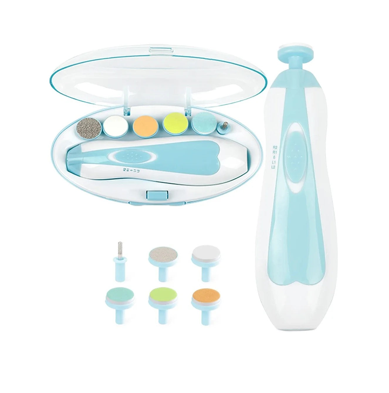 ISP Baby Nail Clippers 6 In 1 Newborn Toddler Safe Electric Baby Nail Trimmer, Baby Nail File Kit, Additional Replacement
Heads, Toes and Fingernails, Trim and Polish