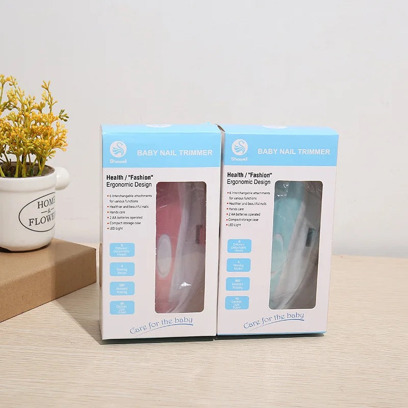 ISP Baby Nail Clippers 6 In 1 Newborn Toddler Safe Electric Baby Nail Trimmer, Baby Nail File Kit, Additional Replacement
Heads, Toes and Fingernails, Trim and Polish