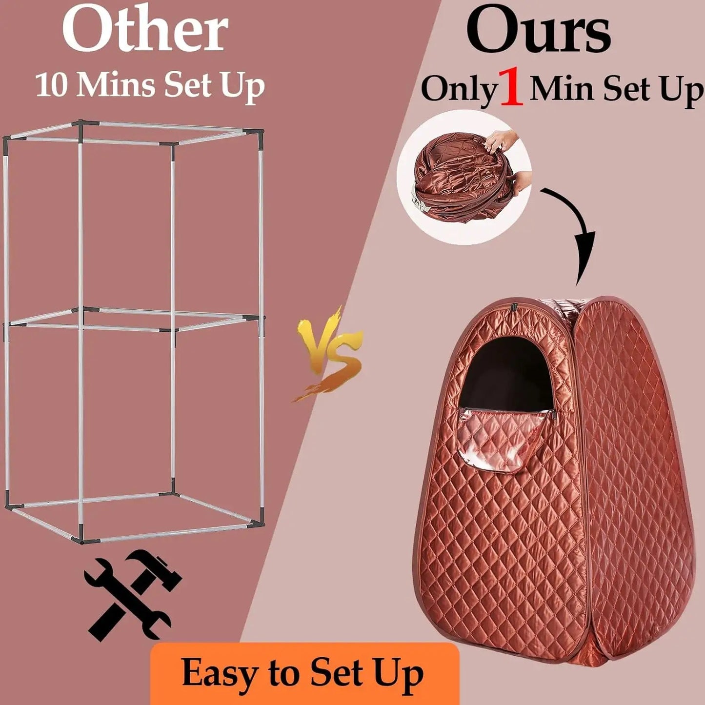 ISP Single Person Sauna, Portable Steam Sauna Full Body for Home Spa, Sauna Tent with Steamer 2.6L 1000W Steam Generator, 90 Minute Timer, Chair, Remote Control Included(Brown)