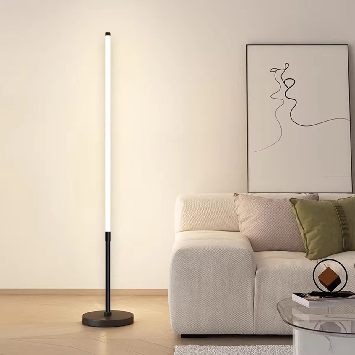 ISP Lightsaber 360 Floor Lamp for Bedroom, Living Room & Gaming Setup- White and Warm Lights (Modern Home Décor)