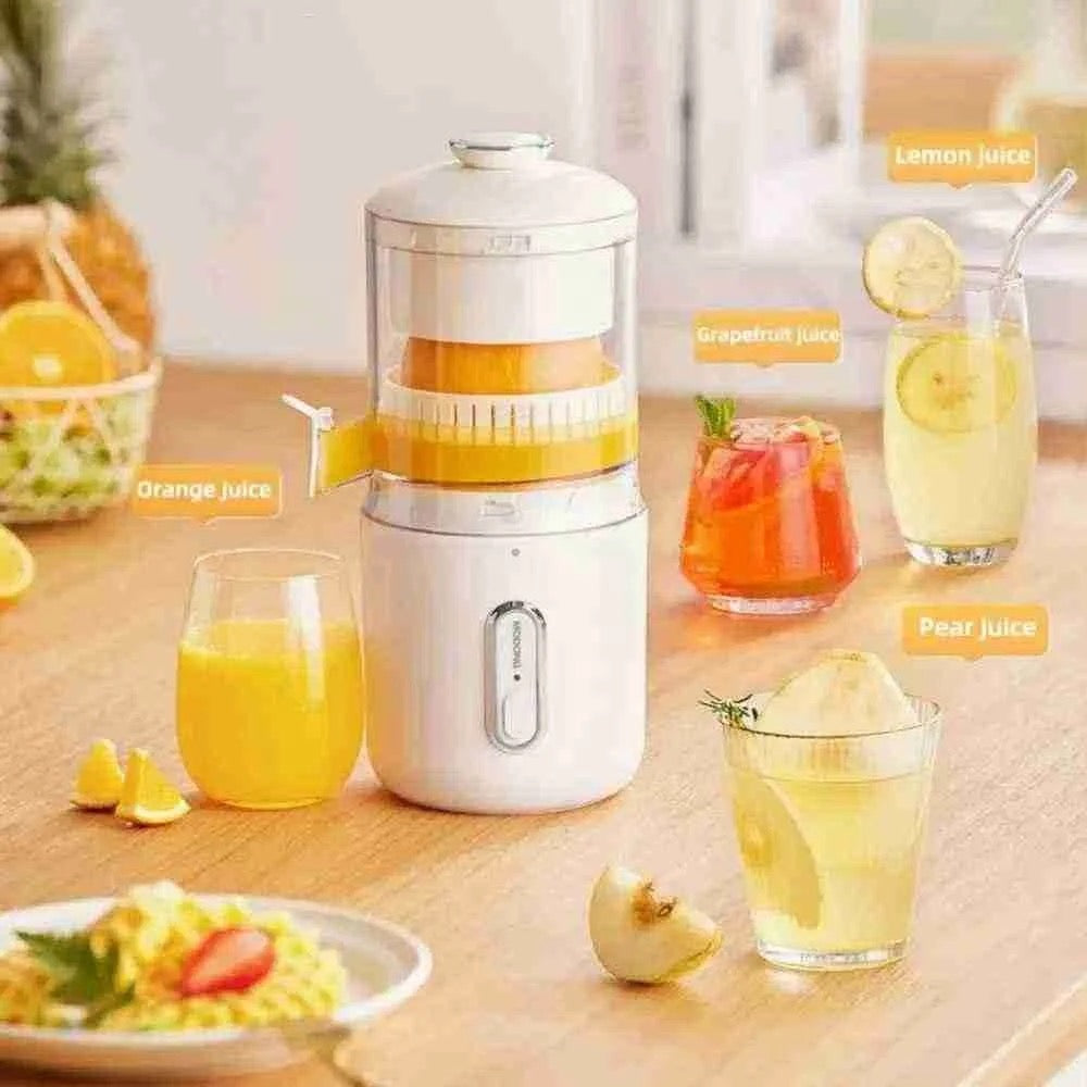 INNOVATIVE Electric Juicer Machines 45W, Citrus Juicer Squeezer Cordless Portable Small Cold Pressed Lemon Juicer Machine Zester for Lime, Orange, Grapefruit, Easy Clean USB Type-C Chargeable, 40 juices, 1500mAh
