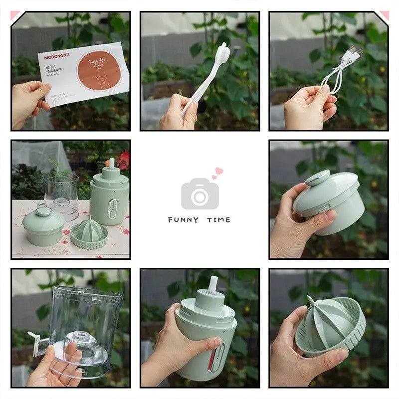 INNOVATIVE Electric Juicer Machines 45W, Citrus Juicer Squeezer Cordless Portable Small Cold Pressed Lemon Juicer Machine Zester for Lime, Orange, Grapefruit, Easy Clean USB Type-C Chargeable, 40 juices, 1500mAh