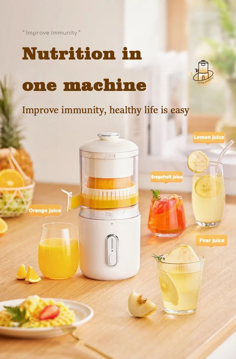 INNOVATIVE Electric Juicer Machines 45W, Citrus Juicer Squeezer Cordless Portable Small Cold Pressed Lemon Juicer Machine Zester for Lime, Orange, Grapefruit, Easy Clean USB Type-C Chargeable, 40 juices, 1500mAh